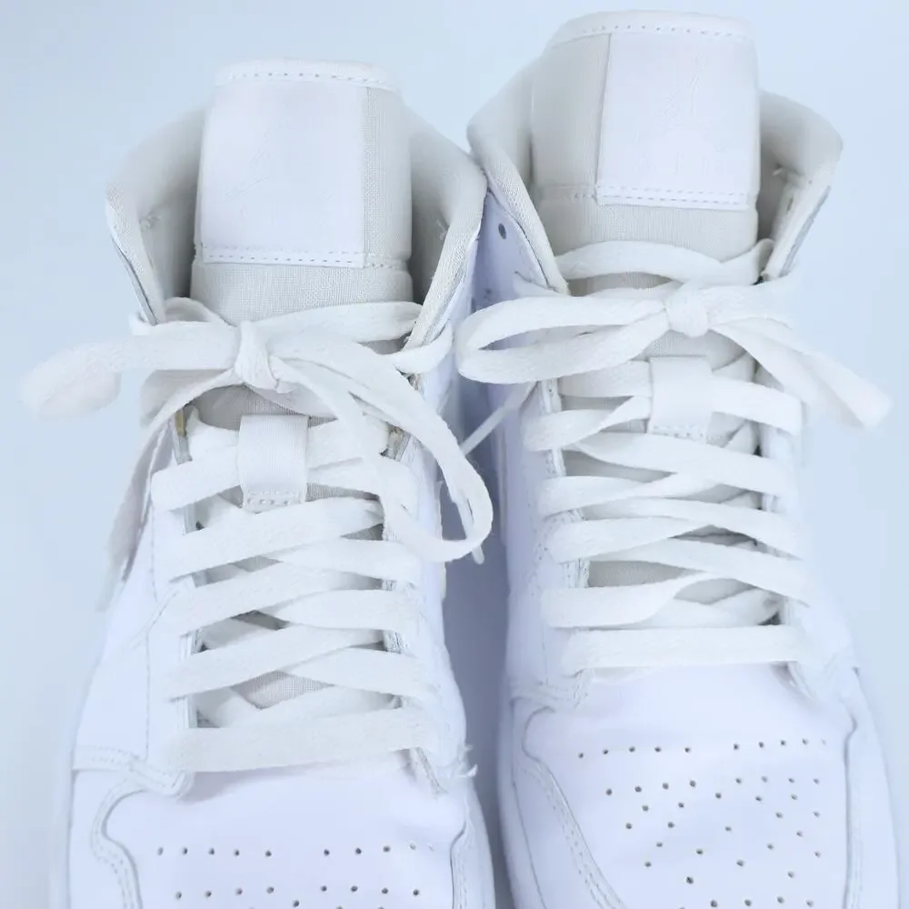 Nike Air Jordan 1 Mid Sneakers Triple White Leather Rubber Active Women's 7